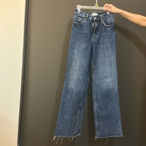 Dark wash straight leg jeans